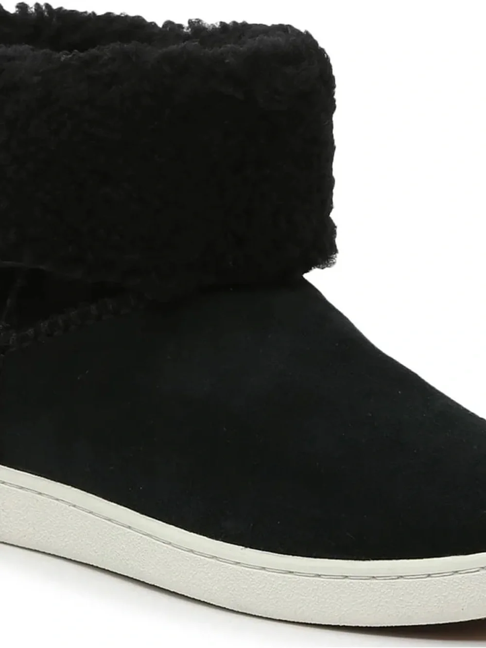 Women's UGG Black Faux-Shearling Ankle Boot Sneaker